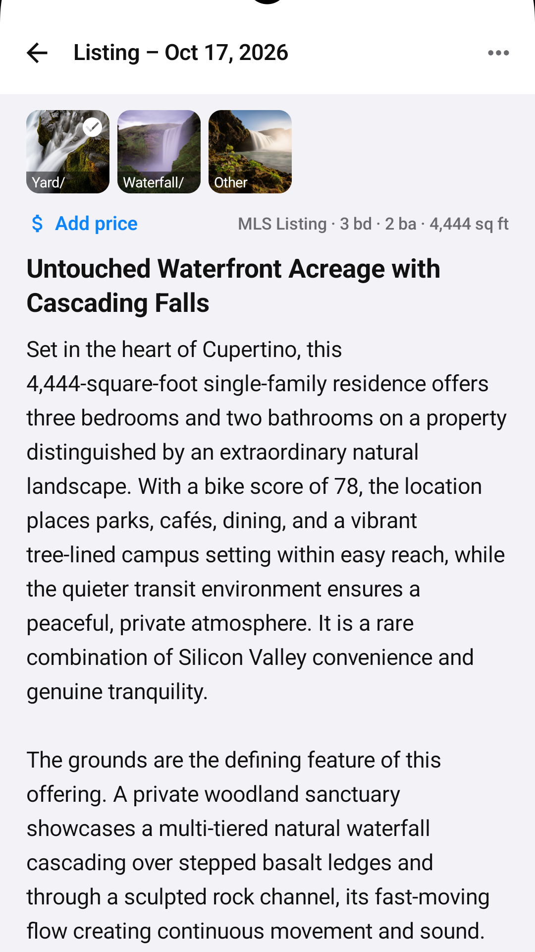 SnapListing for Android: generated screen